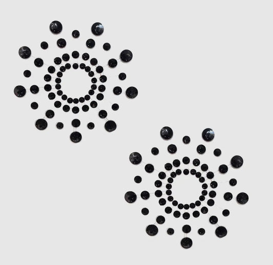 Black Crystal Nipple Pasties